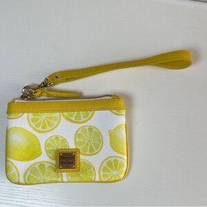 LIKE NEW Dooney & Bourke Yellow Lemon Wristlet